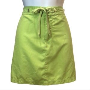 BRENT’S SURFWEAR LIME GREEN SKIRT • ZIP, SNAP & TIE FRONT CLOSURE • sz L